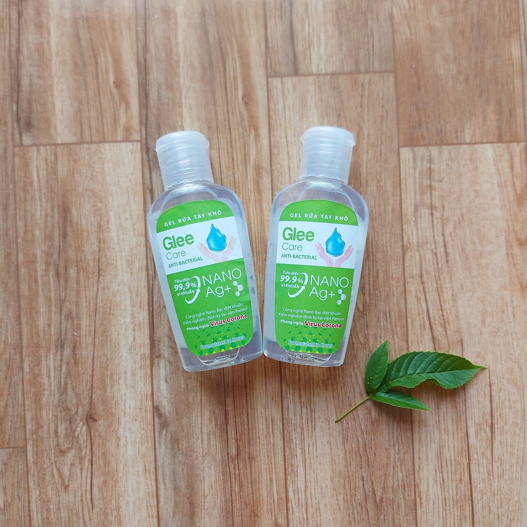 Nước rửa tay khô cao cấp Glee Care 60ml diệt khuẩn nhanh, gel dưỡng ẩm, hương tự nhiên công nghệ Nano bạc