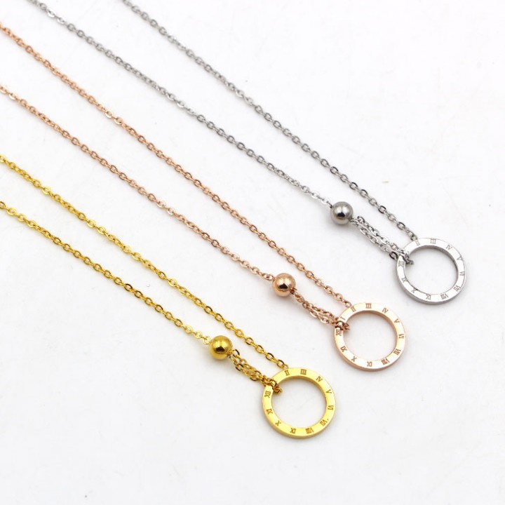 Dây Chuyền Khoen Tròn Titan Không Đen TT 1825