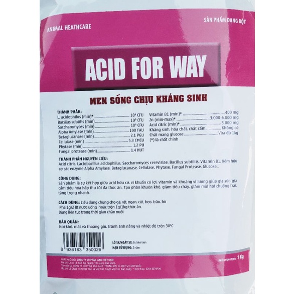 Men tiêu hoá sống ACID FOR WAY 1KG