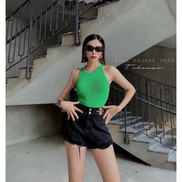 Áo ba lỗ len mỏng dáng croptop, Áo len kiểu dáng ôm sexxy co giãn AL5541 - NhiNhi Shop