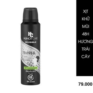 [Chính hãng] Xịt Khử Mùi Nam HUNCA Giảm Thâm, Hương Nước Hoa Nam Tính, Khử Mùi 48h, Ngăn Vệt Ố Vàng, Không Cồn (150ml)