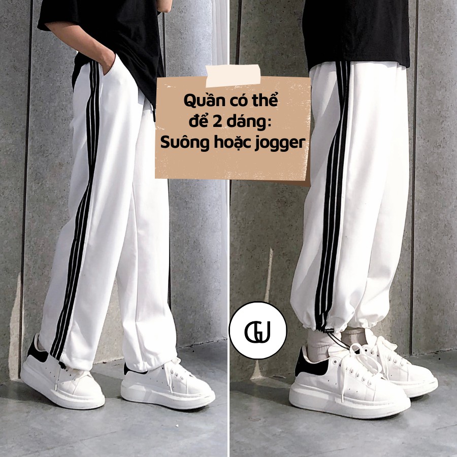 Quần Jogger Nam Nữ 3 Sọc Chất Đẹp Form Ống Rộng Để Suông Hoặc Rút Dây Bo Gấu Vải Mịn Mềm Mát Quần Joker, Joger, Thể Thao | BigBuy360 - bigbuy360.vn