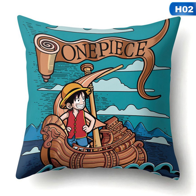 Vỏ gối vuông họa tiết one piece trang trí nội thất