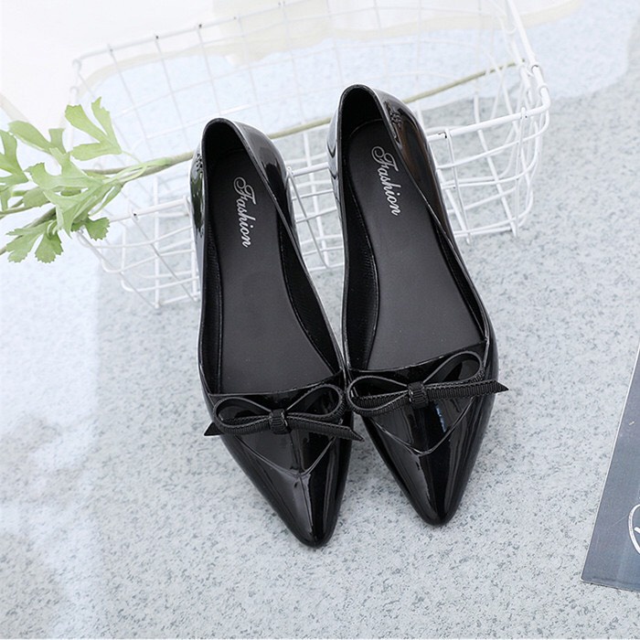 Giày nhựa cao su cao cấp bền đẹp đi nước thoải mái đế 3cm đính nơ cực xinh hàng chuẩn loại 1 GN13