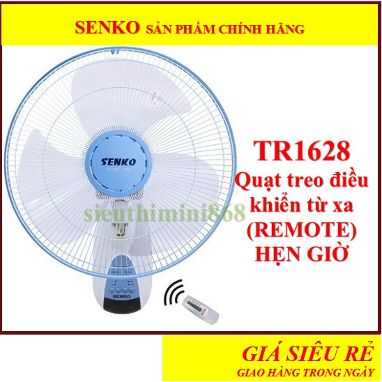 Quạt senko🚚ĐƯỢC CHỌN MÀU🚚GIAO HÀNG TRONG NGÀY🚚quạt treo tường có điều khiển senko TR1628 thay thế TR828