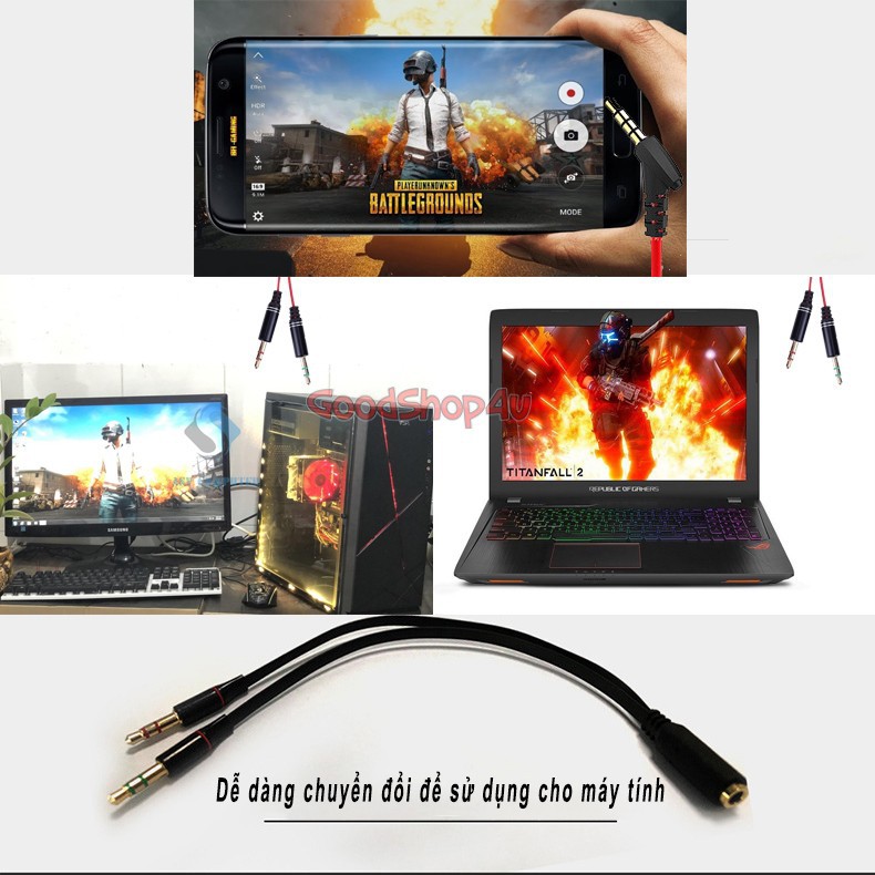 [FREESHIP 20-70K] Tai nghe chơi game pupg nhét tai có micro gắn rời, Chuyên game có mic Pro game thủ