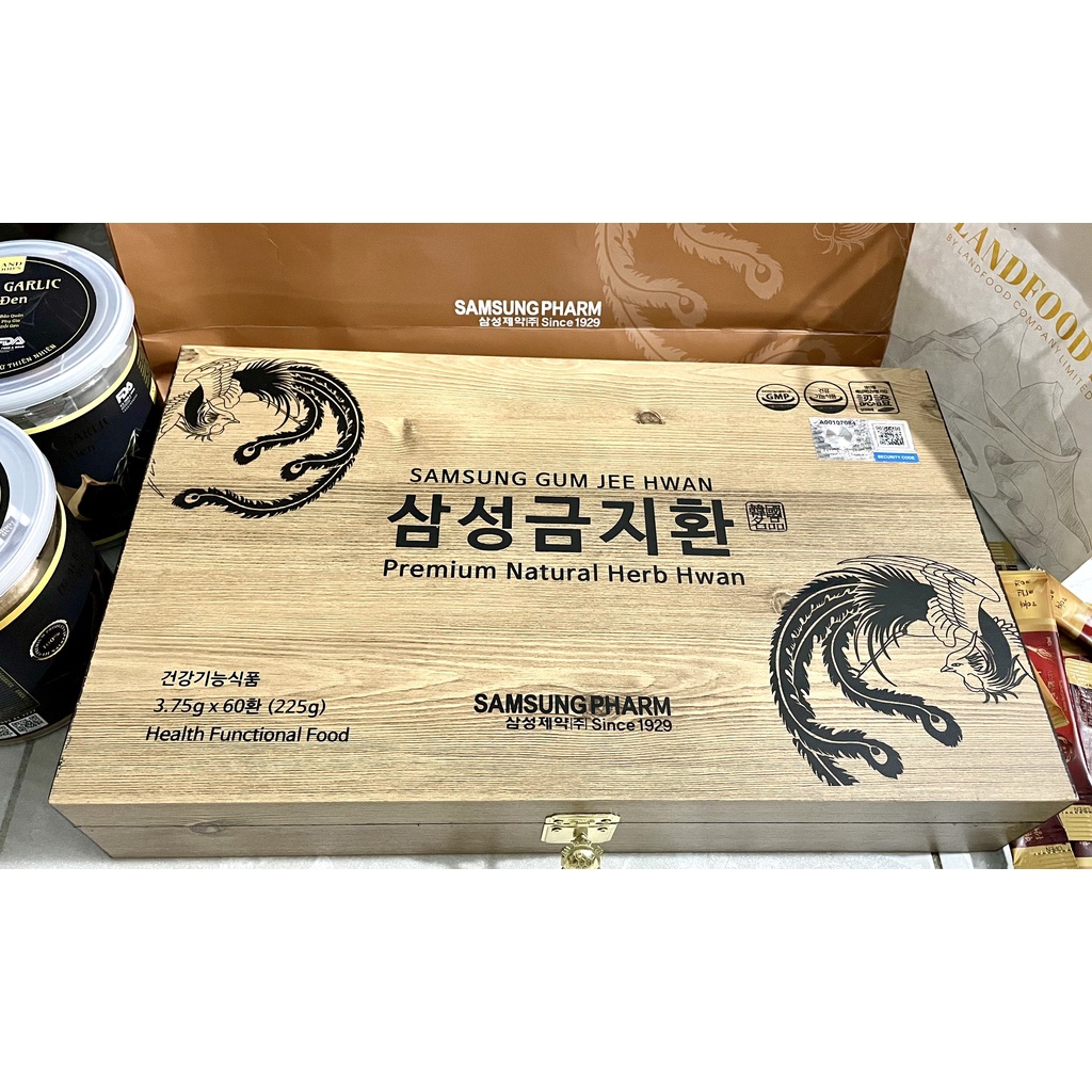 [ Chính Hãng ] An Cung Ngưu Hoàng Hoàn Samsung Gum Jee Hàn Quốc, Hộp Gỗ 60 Viên, Giúp Bổ Não, Ngăn Ngừa Tai Biến,Đột Quỵ