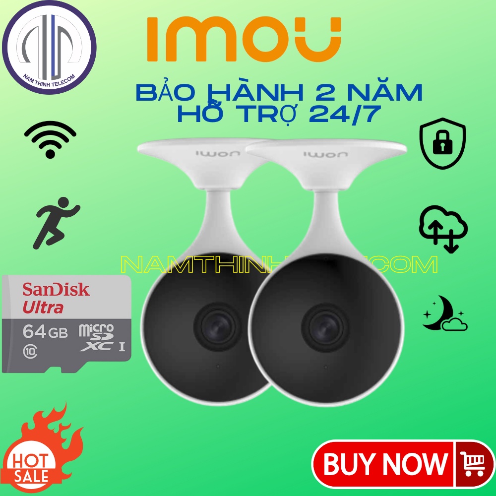 Camera trong nhà IMOU C22 wifi không dây góc rộng chống trộm có mic