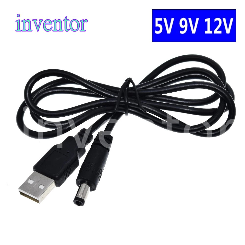 Dây cáp tăng áp đầu cắm USB Dc 5v 9v / 12v 2.1x5.5mm