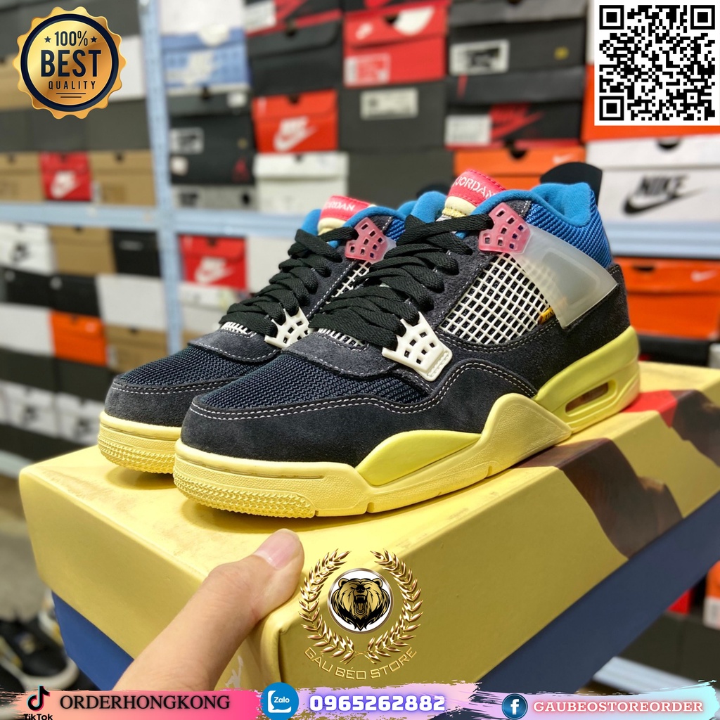 DC9533-001 Nhận Order Hỗ Trợ Free Ship Giày Best Quality Sneaker ***Air Jordan 4 Retro OG ''Off Noir''