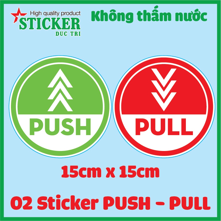 BỘ 2 LOGO STICKER DÁN TEM MŨI TÊN KÉO SANG HAI BÊN TRÁI PHẢI, DÁN CỬA LÙA, CỬA ĐẨY, CỬA KÉO...