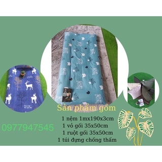 Nệm văn phòng - dệm du lịch 80x190x3m hoặc 100 x190cm tiện lợi gọn gàng có thể mang đi du lịch