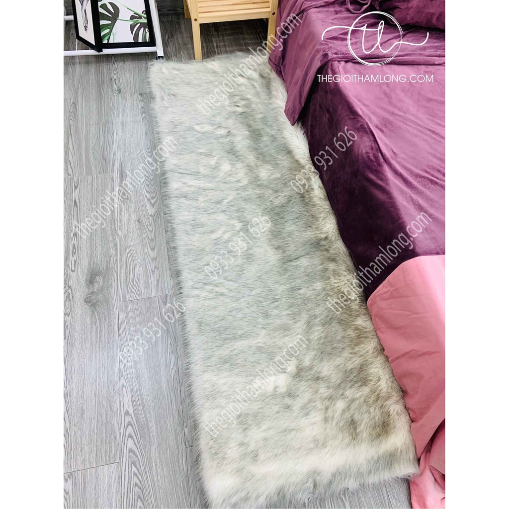 Thảm Lông Trang Trí Phòng Ngủ - Thảm Lông Decor - Chất Lông Tơ Nhiễn Size 50x1m6