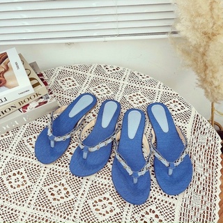 Dép kẹp vải phối xích xinh xắn đế chắc (loại 1)