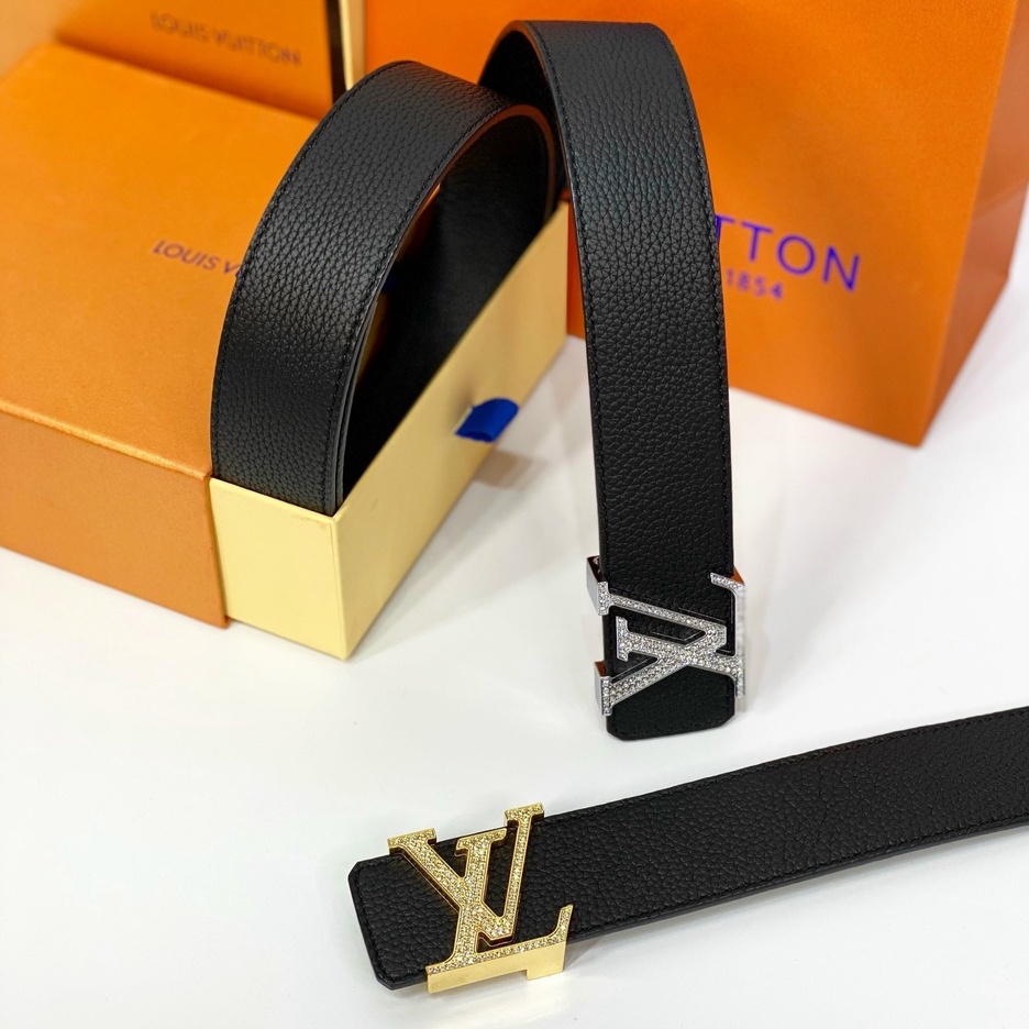 Thắt lưng, dây nịt Louis Vuitton LV mặt đính đá