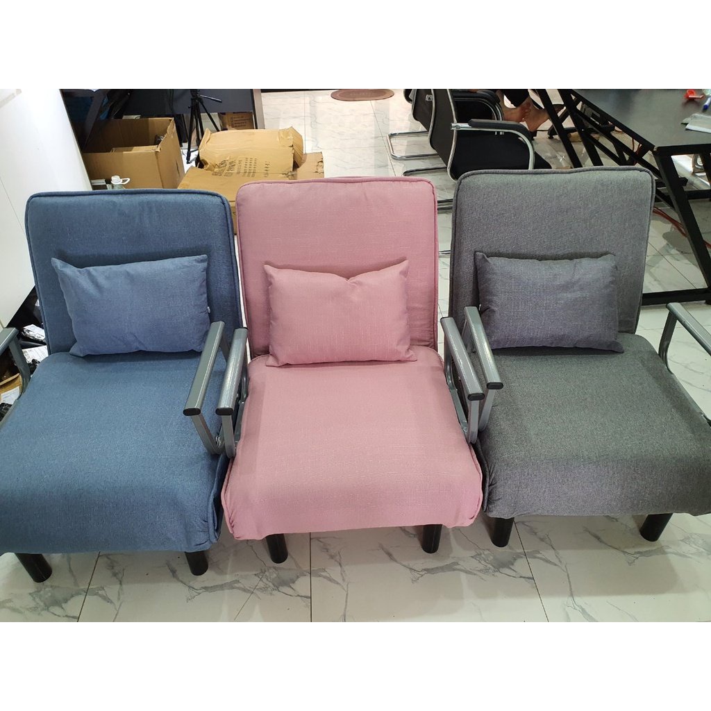 Ghế Sofa Giường HP66 Gấp Gọn Và Mở Ra Thành Giường, Sofa Bed Ghế Gập Thành Giường Chân Trụ Khung Thép Chắc Chắn