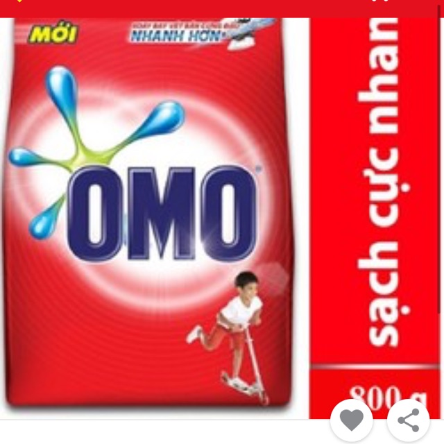Bột giặt OMO sạch cực nhanh dạng túi đỏ 800g/ 720g