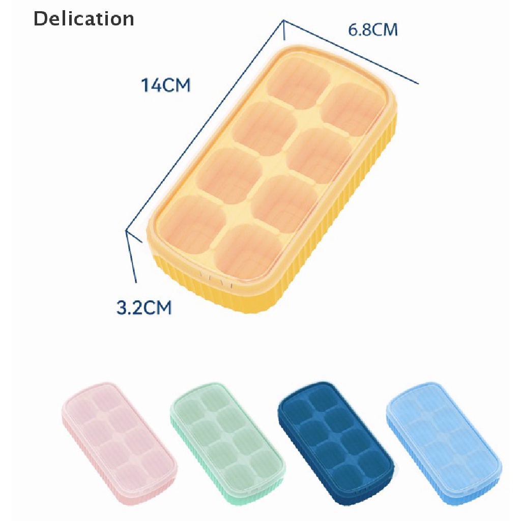 Khuôn Silicone Làm Đá 8 Ngăn Có Nắp Đậy Tiện Dụng