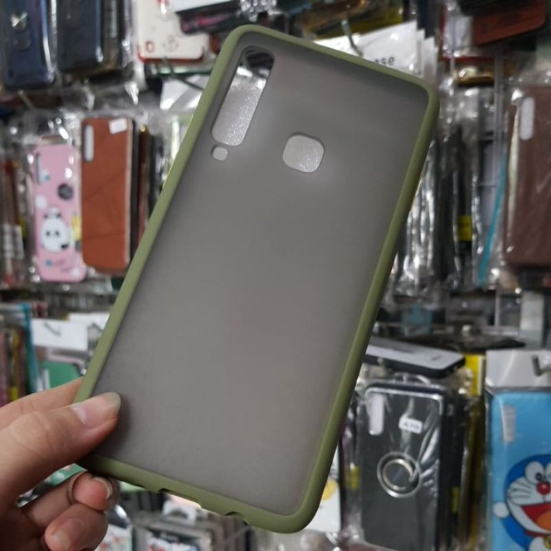SAMSUNG A9 2018 - Ốp lưng nhựa nhám viền màu siêu đẹp