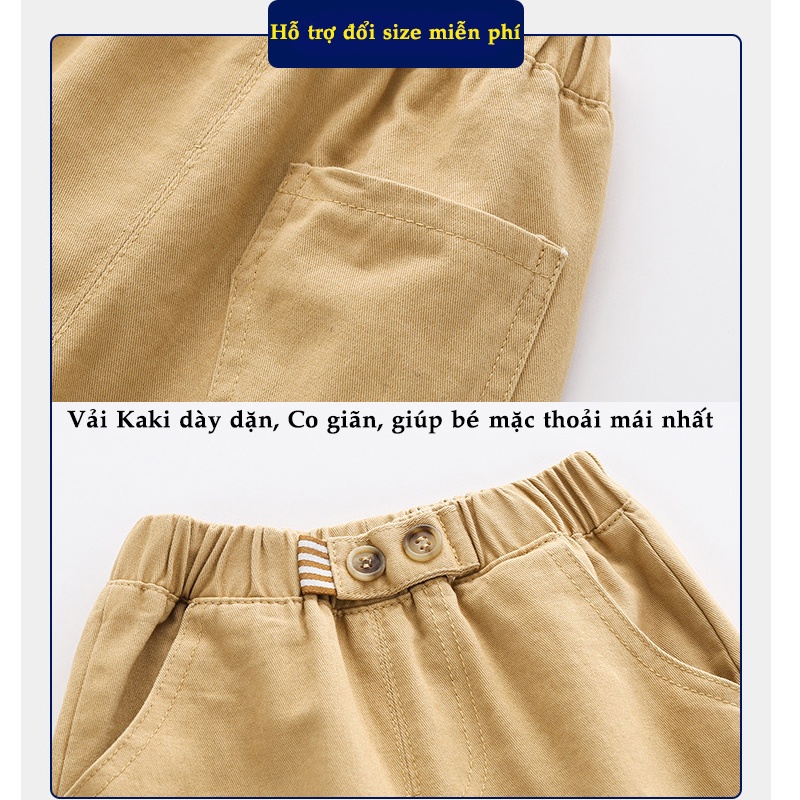 Quần kaki bé trai Sumo kids, dày dặn, co giãn, thấm hút mồ hôi, không bai xù, kiểu dáng thời trang 2022 (8-25Kg)