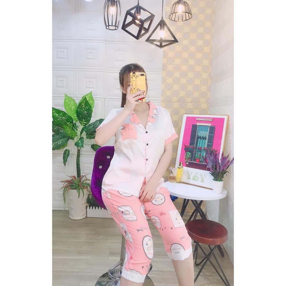 Pizama lụa satin phối lững | BigBuy360 - bigbuy360.vn