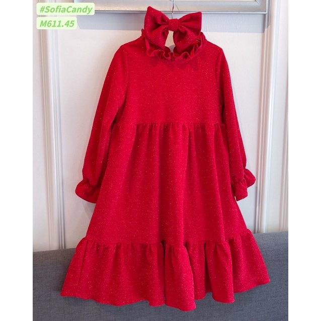 HTK- Váy kim tuyến kèm nơ Sofia Candy size 12/18m-10y
