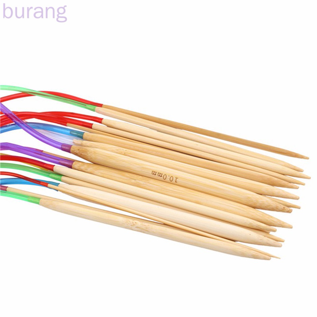 18Pcs Sewing Needles Multicolor Tube Bamboo Circular Crochet Knitting Needles Set Sewing Tools Sweater Hat Crochet Hooks Kit