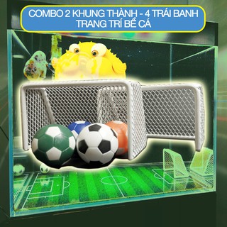 Combo 2 khung thành và banh (bóng) trang trí bể cá