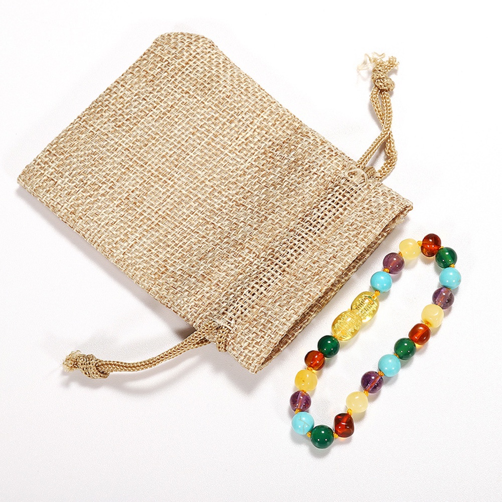 Chuỗi Hạt Đá Hổ Phách Tự Nhiên Nhiều Màu Sắc Dùng Làm Trang Sức Thủ Công Cho Bé