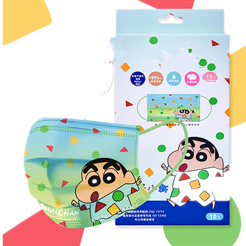 Set 5/10/30 Khẩu Trang 9 Lớp Họa Tiết Shin-chan Hoạt Hình 3 Lớp Dùng Một Lần Cho Người Lớn