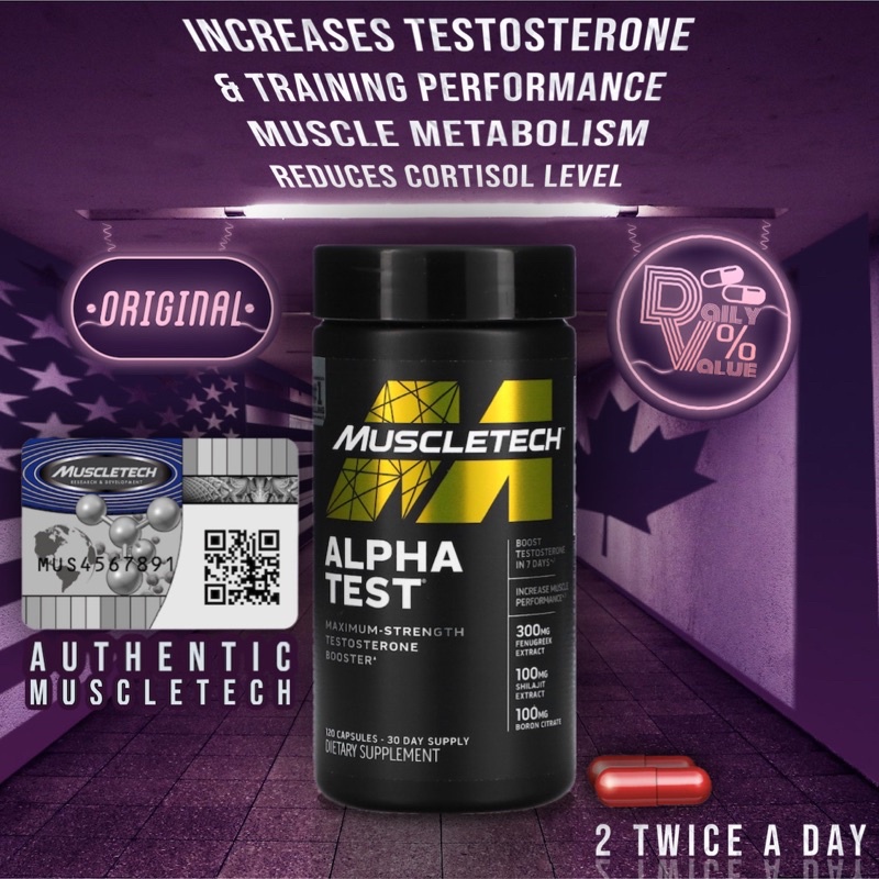 ALPHA TEST Giúp Tăng Testosterone Cho Nam Tăng Sinh Lý Và Cơ Bắp Muscletech Alpha Test (120 Viên Và 240 Viên)