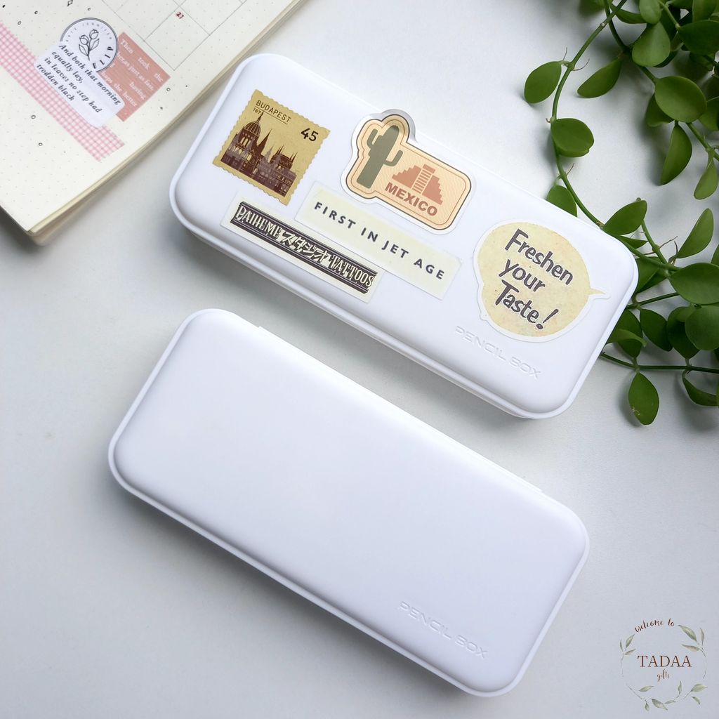 Hộp đựng bút đồ dùng học tập 3 ngăn bằng nhựa màu pastel pencil box thiết kế đơn giản cho học sinh phong cách Hàn Quốc