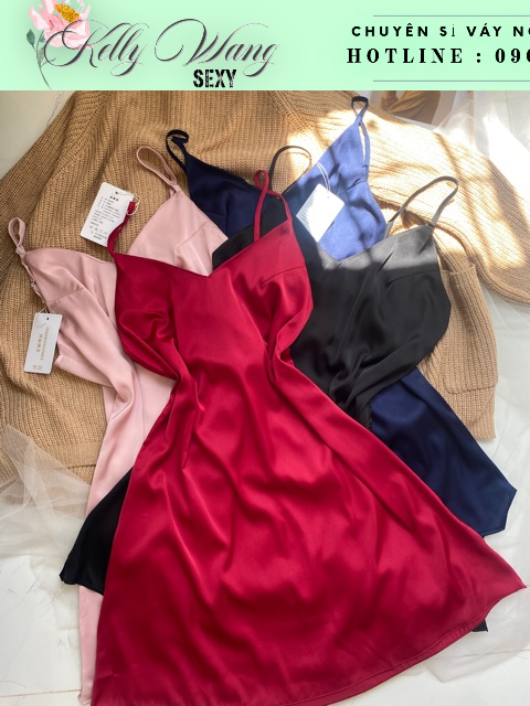 SX294 váy ngủ cổ đổ sexy cao cấp - đầm ngủ gợi cảm KELLY WANG
