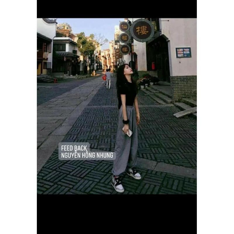(Hàng Nhập) Quần Jogger quần ống rộng ulzzang Hàn quốc nỉ thun co giãn siêu thoải mái