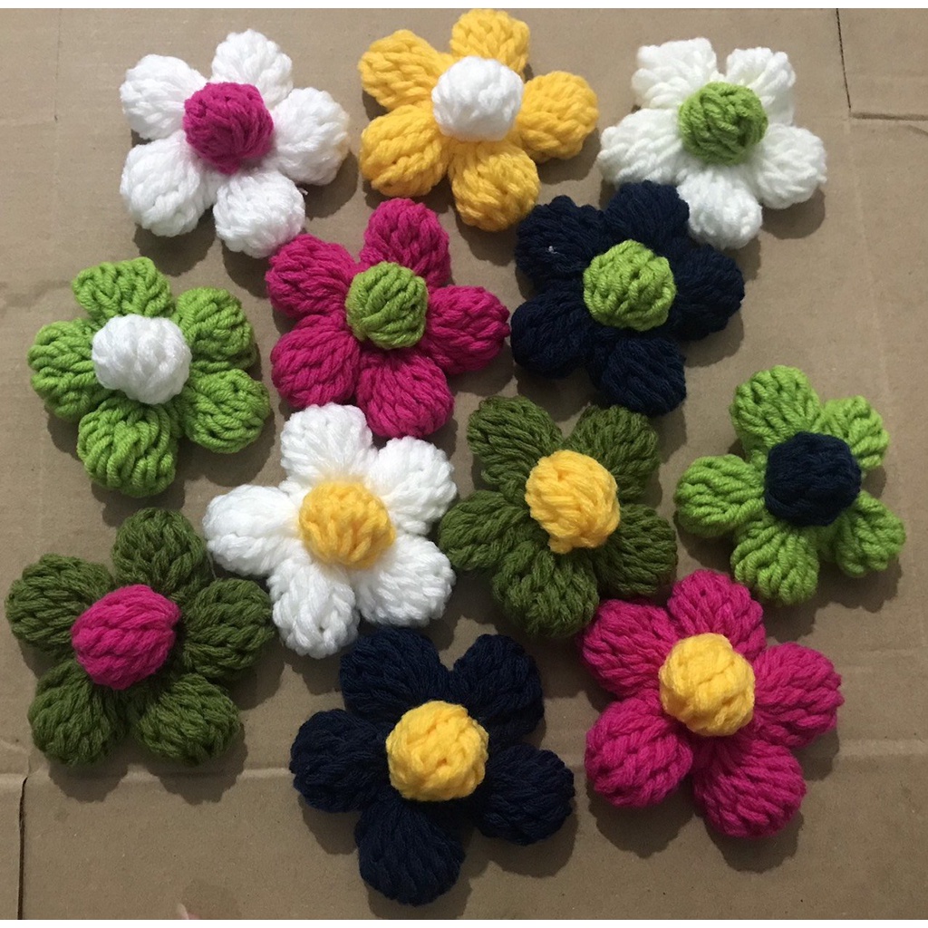 Hoa len handmade trang trí cài áo, áo hai dây, áo thun cài áo mẫu hot