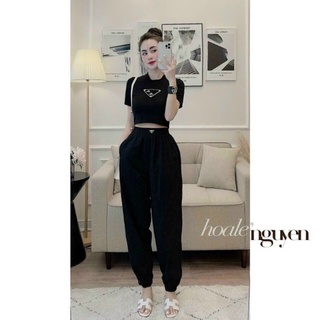 ❣❣sét thời trang áo croptop phối quần jogger nhìn mê liền í