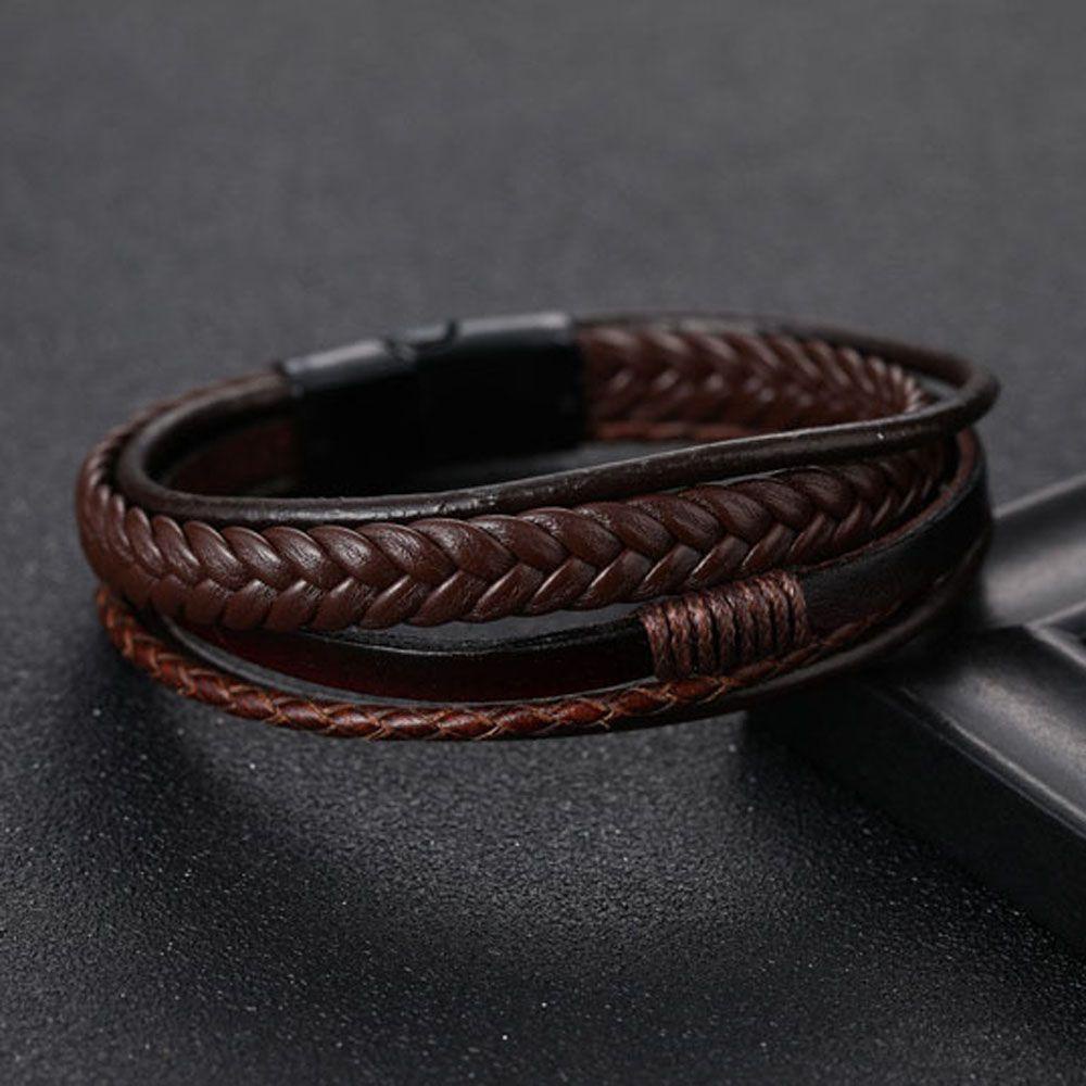 MOCHO Vòng Tay Da 20.5Cm Phong Cách Tối Giản Cho Nam Và Nữ