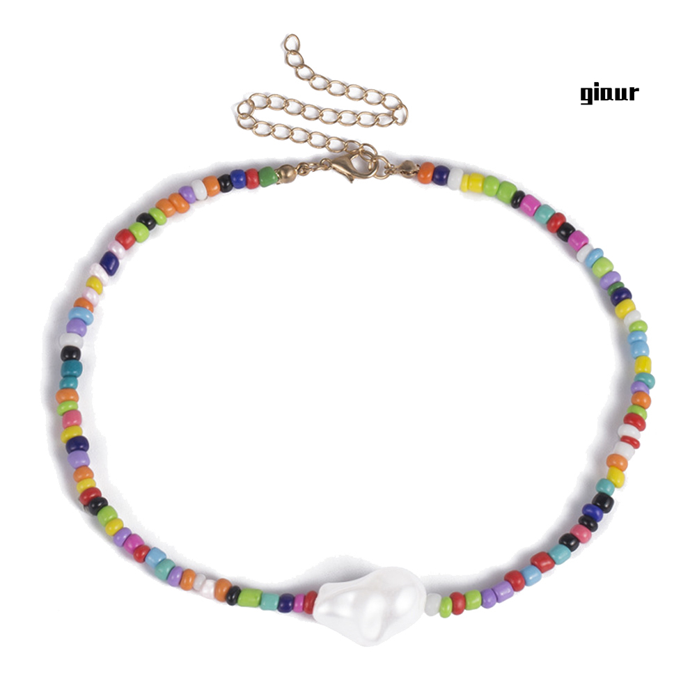 vòng cổ Choker Đính Hạt Ngọc Trai Giả Nhiều Màu Sắc Phong Cách Bohemian Thời Trang Mùa Hè Cho Nữ