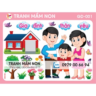 Decal mầm non- GÓC GIA ĐÌNH Khổ lớn 127x80