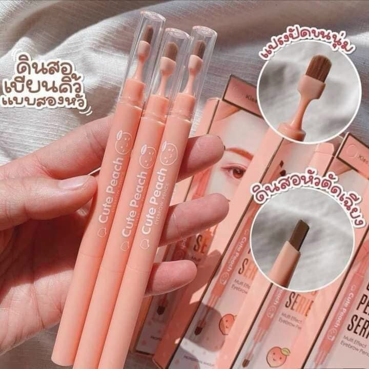 Chì kẻ mày 2 đầu Kiss Beauty Cute Peach Series