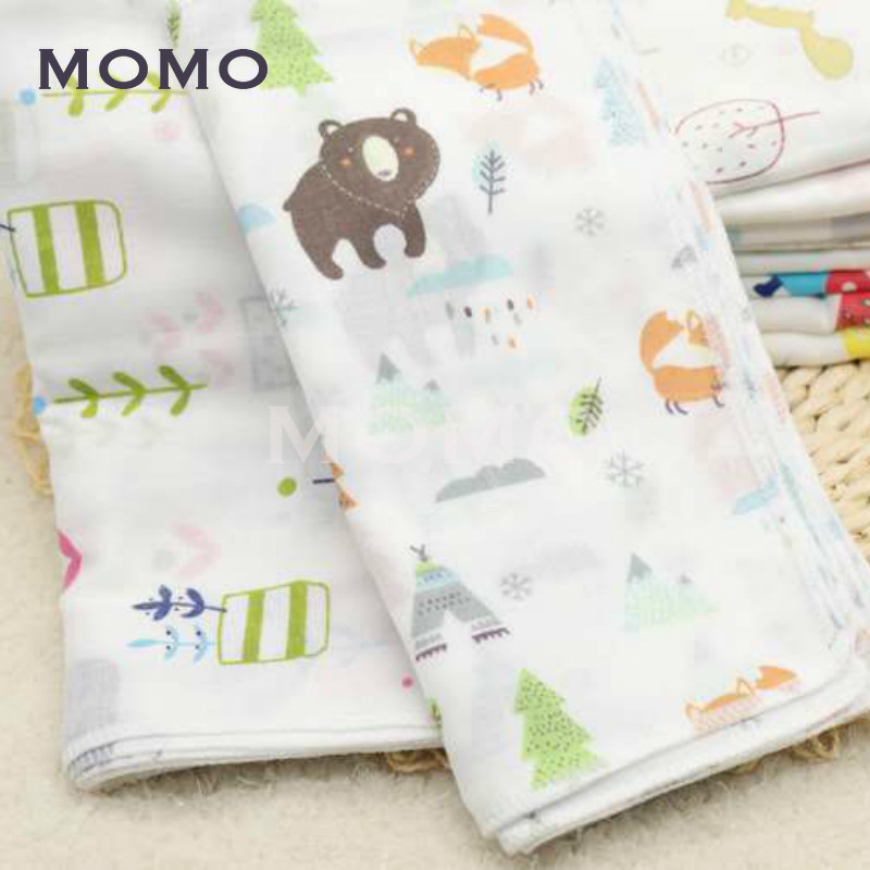 Khăn Tay Cotton 2 Lớp Hình Vuông Kích Thước 25x25cm Tiện Dụng Cho Bé