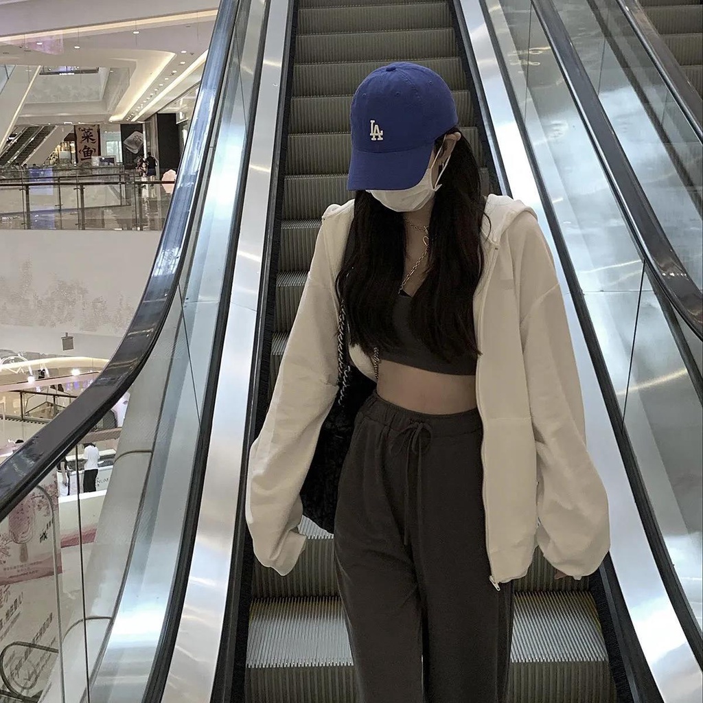 Quần ống rộng lưng cao chất liệu cotton mỏng thời trang xuân thu mới 2021