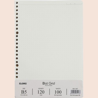 Ruột sổ còng Klong Dot Grid B5 - 100 tờ; MS: 547