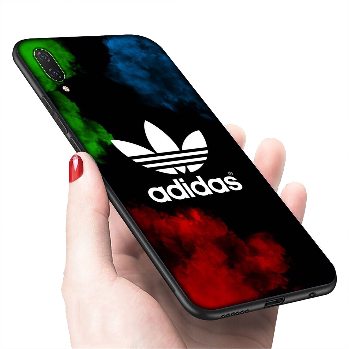 Soft Silicone iPhone 11 Pro XR X XS Max 7 8 6 6s Plus + Cover Logo flower Adidas Phone Case