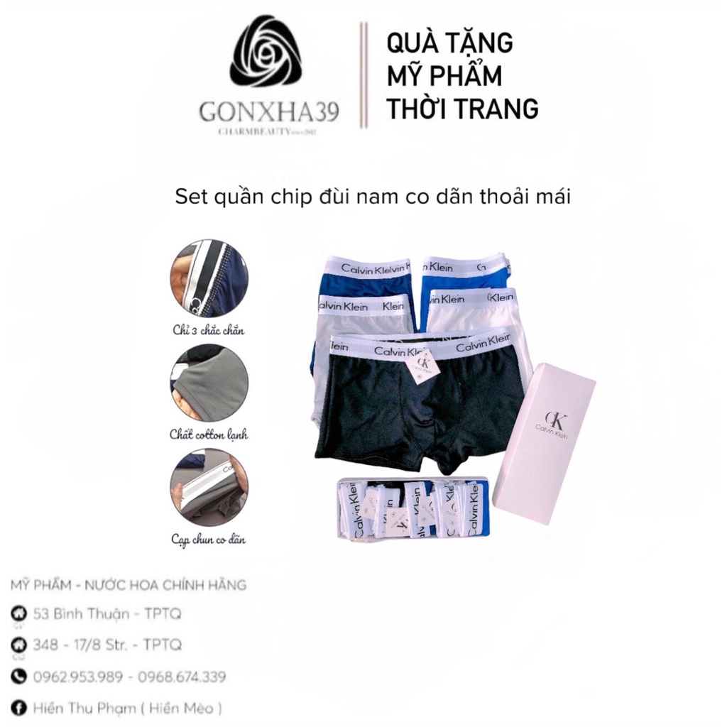 Quần sịp tam giác nam boxer thun lạnh , quà tặng bạn trai set sịp 5 quần