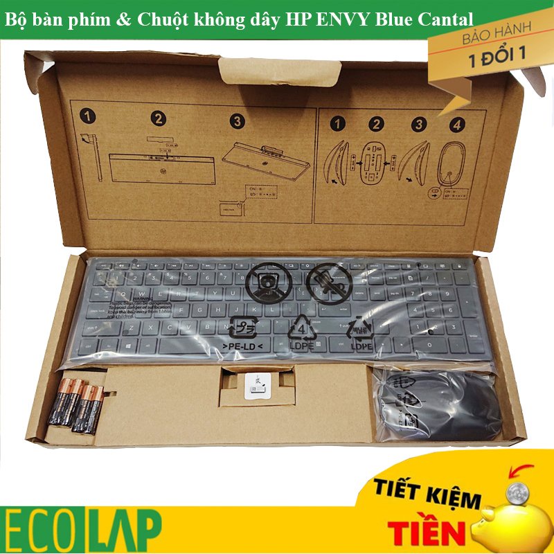 Bàn phím & Chuột không dây cao cấp HP ENVY Blue Cantal mới 100% + Tăng kèm pin xịn