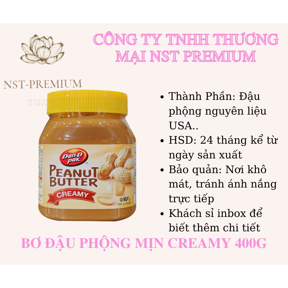 Bơ đậu phộng mịn 400gr Dan D Pak