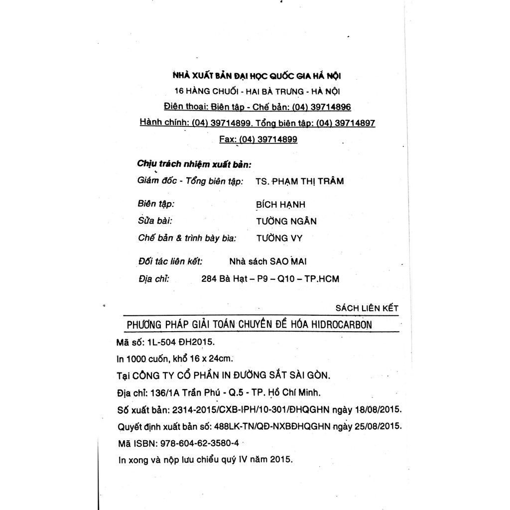 Sách - Phương Pháp Giải Toán Chuyên Đề Hóa Hidro Carbon
