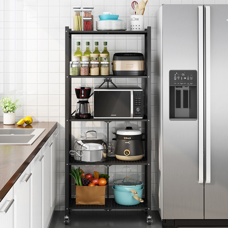 FREESHIP 🆓 Kệ Sắt - Kệ Để Đồ Đa Năng Gấp Gọn Có Bánh Xe 5 Tầng Tiện Ích Cho Nhà Bếp, Phòng Ngủ, Phòng Khách