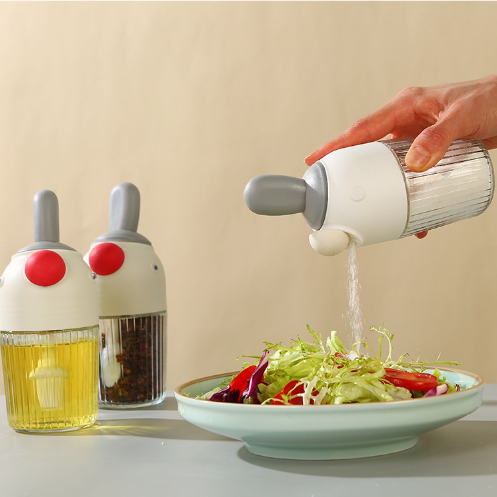 Hũ Đựng Gia Vị Chống Ẩm Kèm Thìa Muỗng, Lọ Đựng Gia Vị Thủy Tinh 280ML Hình Chim Cánh Cụt An Toàn, Tiện Lợi